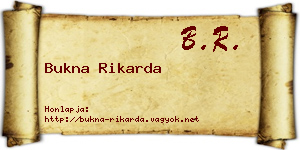 Bukna Rikarda névjegykártya
